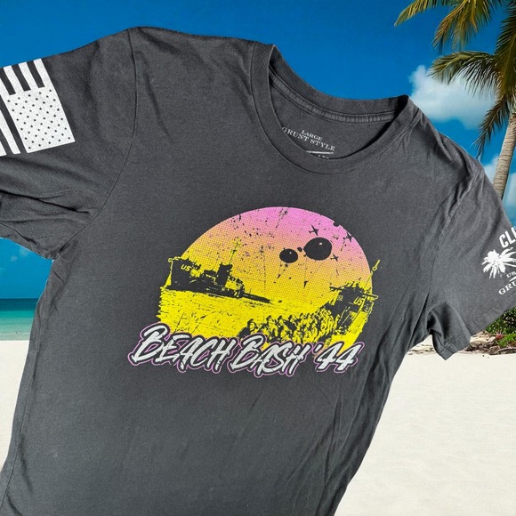 Grunt Style "Normandy" T Shirt Men L Beach Bash 1944 WWII 2 USA Patriot Maga - Picture 1 of 11